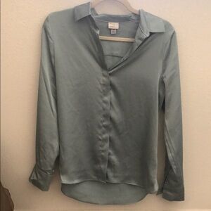 Sleek Light Blue Button-Up Blouse
